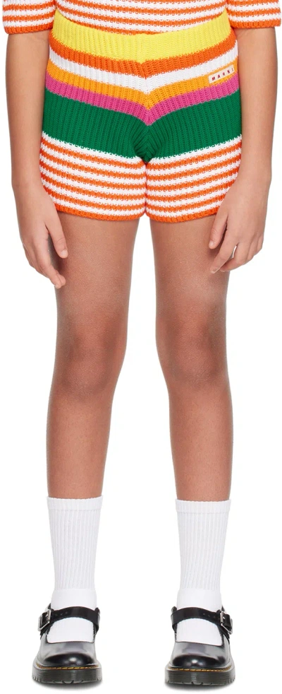 Marni Kids Multicolour Striped Shorts In 0m429