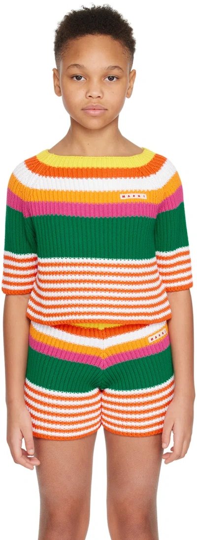 Marni Kids Multicolour Striped Sweater In 0m429