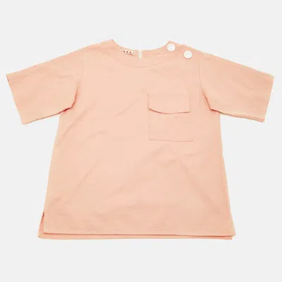 Pre-owned Marni Kids Peach Cotton Button Detail Top Size 12 Yrs In Pink