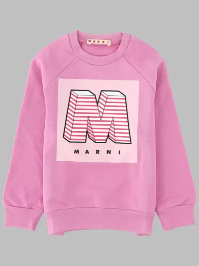 Marni Kids Pink Cotton Sweatshirt In Purple