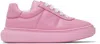 MARNI KIDS PINK PADDED LEATHER SNEAKERS