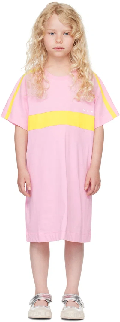 Marni Kids Pink Raglan Sleeve Dress In 0m340