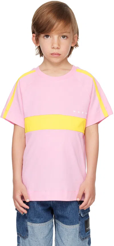 Marni Kids Pink Raglan Sleeve T-shirt In 0m340