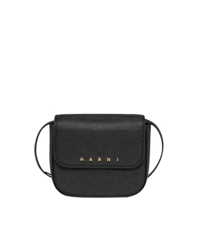 Marni Kids Punk Logo Shoulder Bag In Black