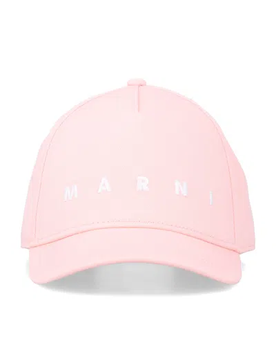 Marni Kids' Refined Logo Baseball Cap - Classic Design In Pink