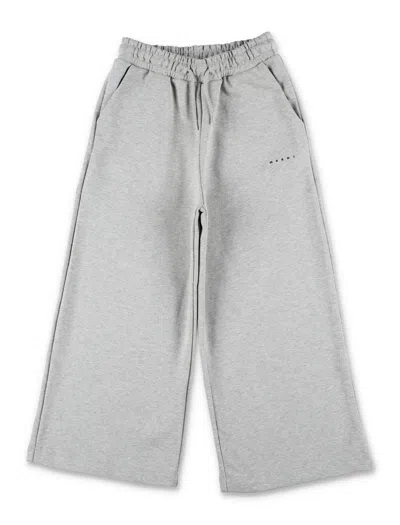 Marni Kids Relaxed Fit Cotton Sweatpants In Gray