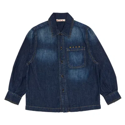 Pre-owned Marni Kids Stone Wash Light Weight Jacket 'denim' | Blue | Kid's Size 6
