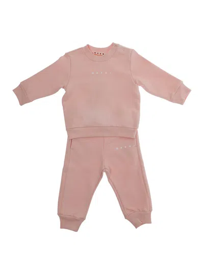 Marni Kids Sweatshirt & Pants Set In Pink