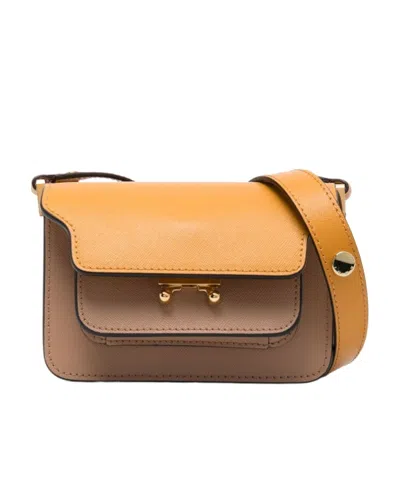 Marni Kids Trunk Colourblock Foldover Top Shoulder Bag In Purple