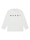 Marni Kids White Crew-neck Long-sleeve T-shirt In White