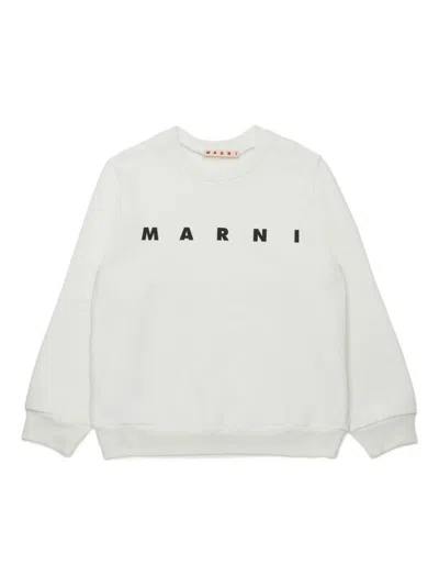 Marni Kids White Sweatshirt With Logo