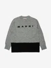 Marni Kids Wool Logo Jumper In Gray