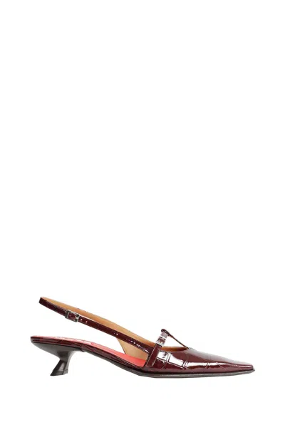 Marni Kitten Heel Slingback Pump In Red