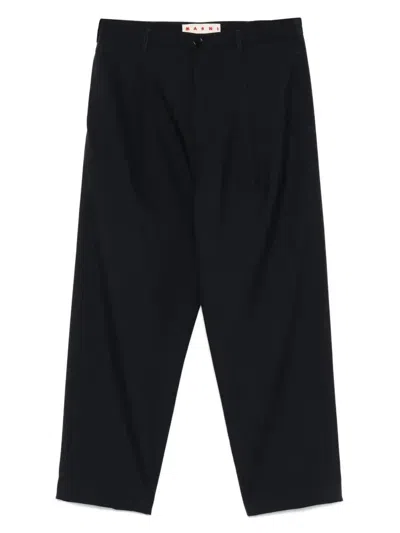 Marni Virgin-wool Trousers In Black