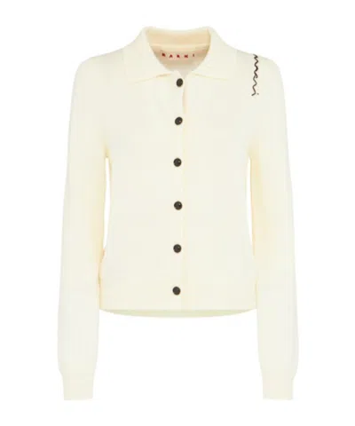 Marni Knit Buttoned Cardigan In Neutral