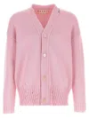 Marni Distressed Detailing Knit Cardigan In Pink