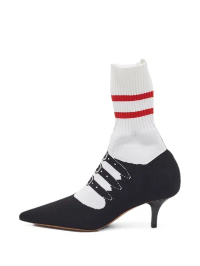Pre-owned Marni Knit Pointed Toe Ankle Boots In Black