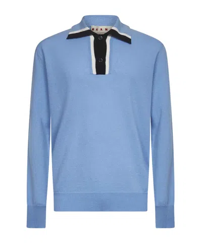MARNI MARNI LONG-SLEEVED FINE-KNIT POLO SHIRT