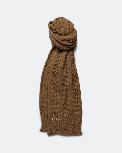 Marni Knit Scarf For Spring/summer 2026 In Caramel