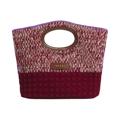 Pre-owned Marni Knitted Clutch Handbag 'wine/peachskin' | Red | Women's Size Onesize
