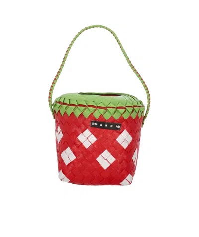 Marni Knitted Handbag In Red