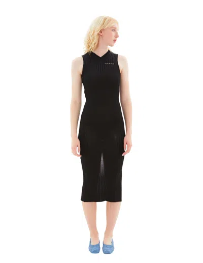 MARNI KNITTED SLEEVELESS DRESS W/MARNI LOGO