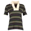 Marni Knitted Stripe Polo Shirt In Multicolor Cotton
