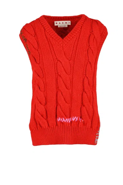 Marni Knitted Vest - Red