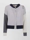 Marni Color-block Cashmere And Soft Calf Leather Cardigan