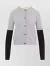 Marni Cardigan Aus Einer Woll-kaschmirmischung In Colour-block-optik In White