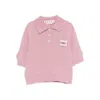 Marni Logo-patch Polo Top In Pink