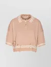 Marni Knitwear Polo With Distressed Button Detailing In Gray