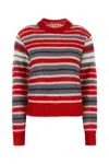 Marni Striped Mohair Blend Crewneck Sweater In Stripped