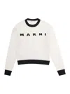 Marni Logo-intarsia Crew-neck Jumper In White