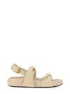 Marni Knotted Design Leather Sandals With Adjustable Buckle In Neutrals