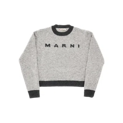 Marni L And Cashmere Sweater With Logo Kids In Gray