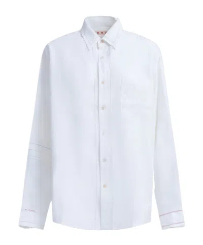 MARNI MARNI OPENWORK EMBROIDERED STRAIGHT HEM SHIRT