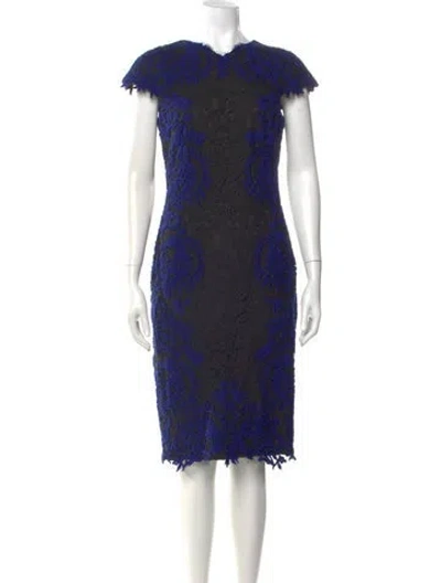 Pre-owned Marni Lace Pattern Knee-length Dress In Blue