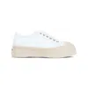 Marni Leather Low-top Platform Sneakers In White