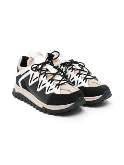 Marni Kids' Lace-up Panelled Sneakers In Multi