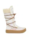 Marni Lace-up Shearling Boots In White