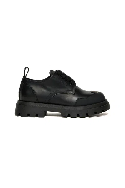 Marni Scarpe Stringate Con Logo Sulla Punta In Black