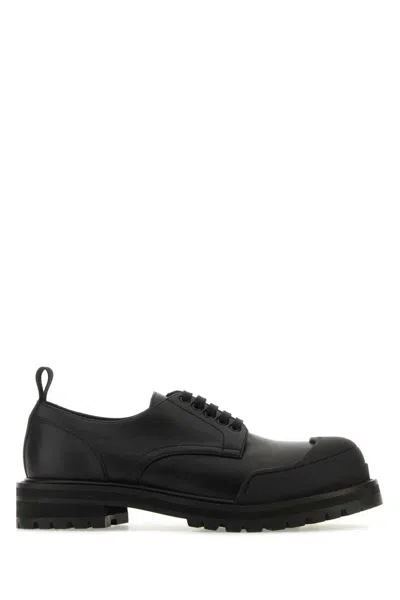 Marni Dada Rubber-trimmed Leather Brogues In Black