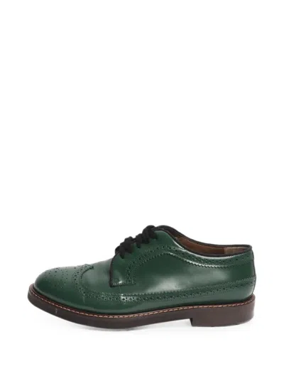 Pre-owned Marni Lace-up Leather Brogues Shoes In Green