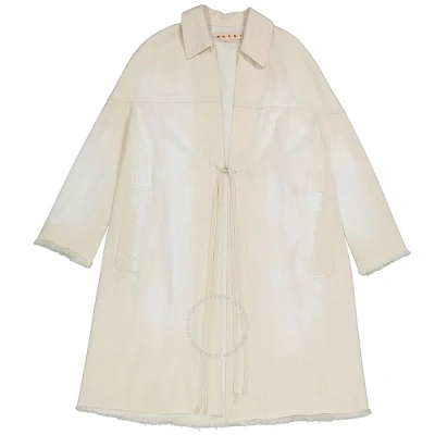 Marni Ladies Dust Coat In Vintage Effect Denim In Snow-white