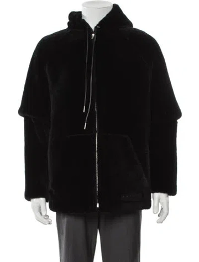 Pre-owned Marni Lamb Fur Bomber Jacket W/ Tags In Black