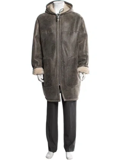 Pre-owned Marni Lamb Fur Coat In Neutrals