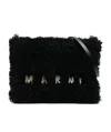 Shop Marni Black Shearling And Leather Pouch