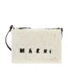 Marni Lamb Fur Cross-body Bag In White