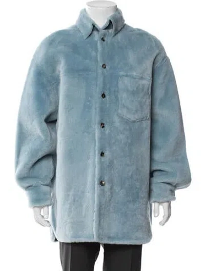 Pre-owned Marni Lamb Fur Jacket In Blue